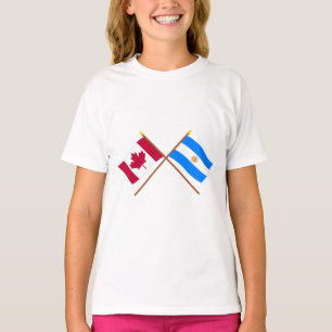 Camiseta Canada and Argentina Crossed Flags