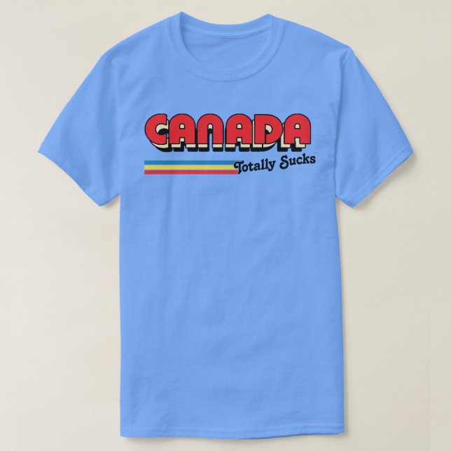 Camiseta Canadá aplasta totalmente la tipografía retro humo (Diseño del anverso)