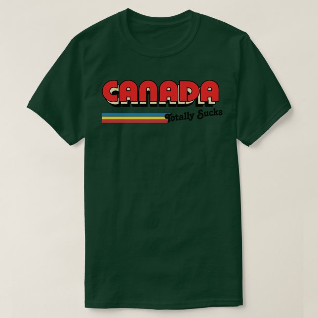 Camiseta Canadá aplasta totalmente la tipografía retro humo (Diseño del anverso)