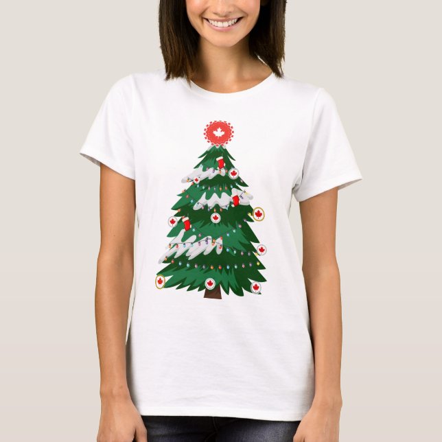 Camiseta Canadá Árbol de Navidad Sudadera Canadiense de X-m (Anverso)