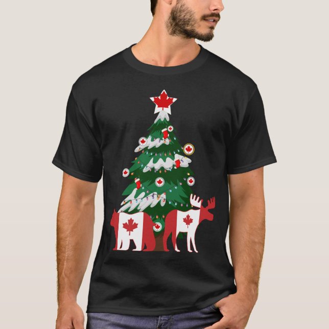 Camiseta Canadá Árbol de Navidad Sudadera Canadiense de X-m (Anverso)