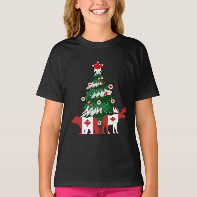Camiseta Canadá Árbol de Navidad Sudadera Canadiense de X-m (Anverso)