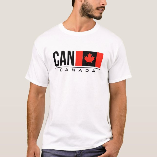Camiseta Canadá Bandera Código Internacional del País Puede (Anverso)