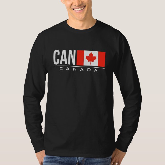 Camiseta Canadá Bandera Código Internacional del País Puede (Anverso)