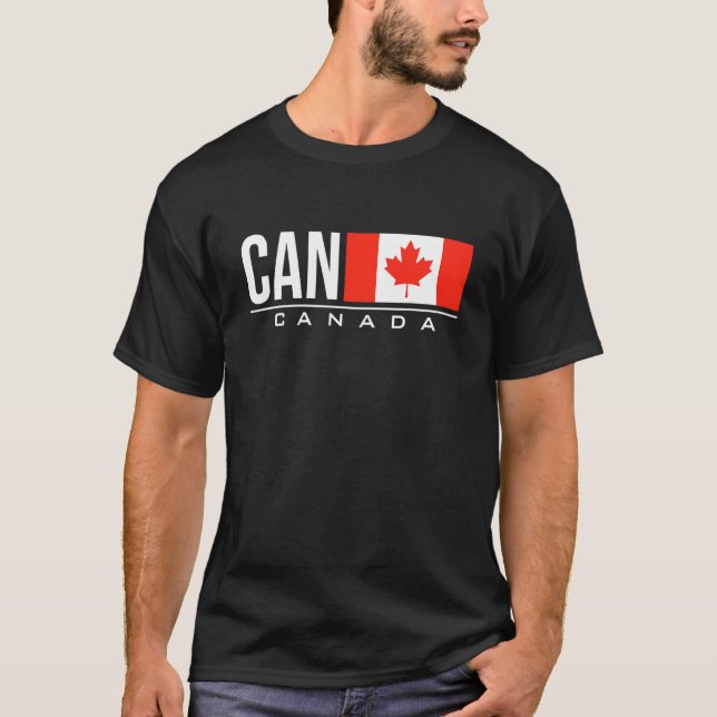 Camiseta Canadá Bandera Código Internacional del País Puede (Anverso)
