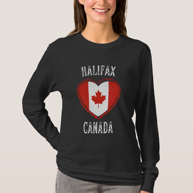 Camiseta Canadá Bandera Corazón Halifax City (Anverso)