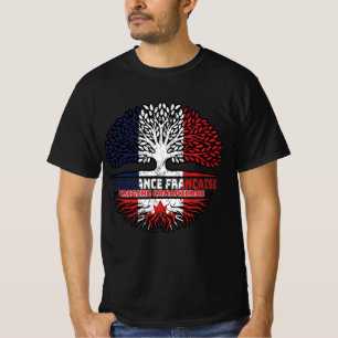 Camiseta Canadá: Bandera de raíces de árboles de Francia fr