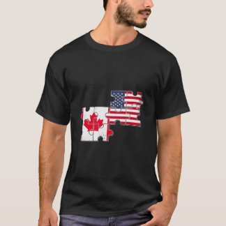 Camiseta Canadá Bandera Estadounidense Canadiense