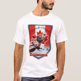 Camiseta Canada Beaver Emblem Soccer Cup T-Shirt , Gift