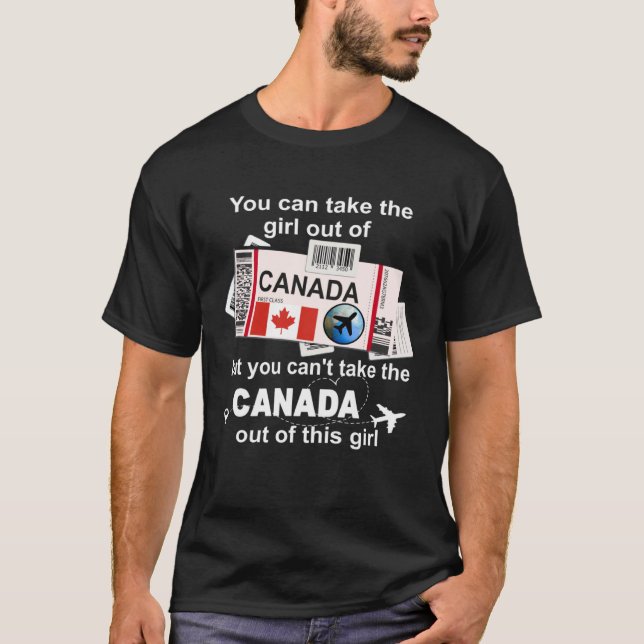 Camiseta Canada Boarding Pass  Canada Girl  Canada (Anverso)