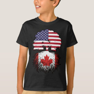 Camiseta Canadá Canadá American USA Tree Roots Flag Bandera