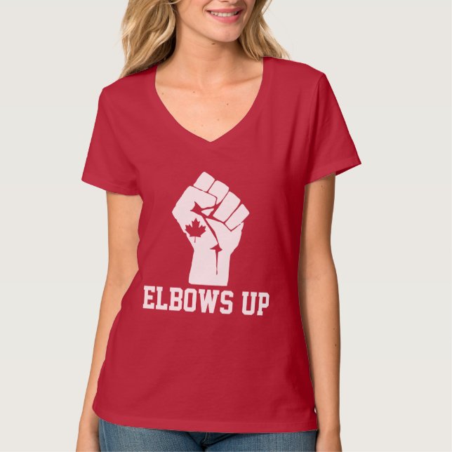 Camiseta Canadá Codos Arriba - Orgulloso Canadiense (Anverso)