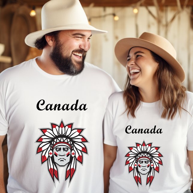 Camiseta Canadá Colorido nativo americano jefe indio (Subido por el creador)