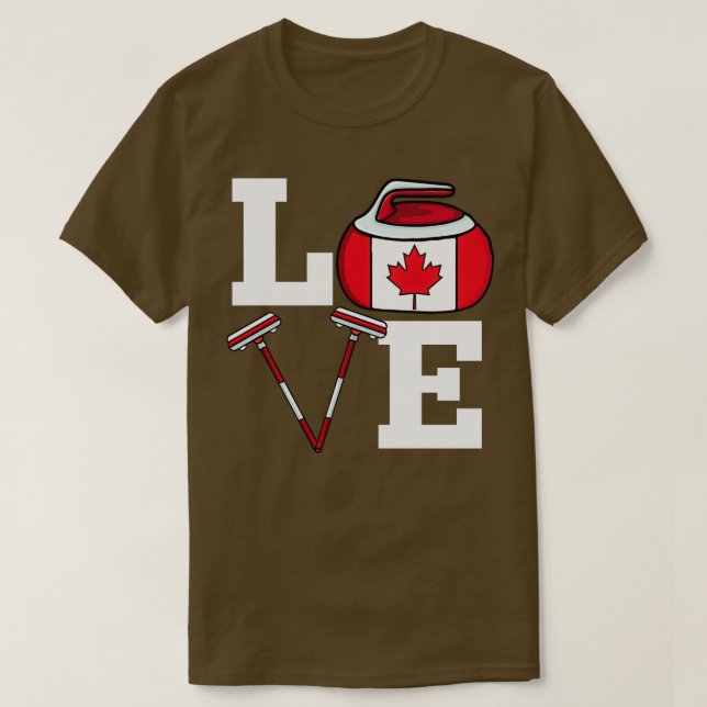Camiseta Canadá Curling Broom Winter Sports Canadian Fl (Diseño del anverso)