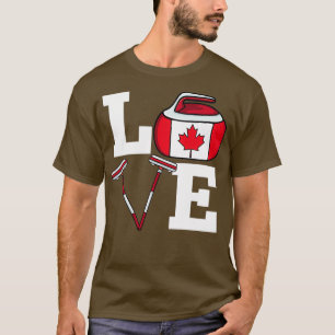 Camiseta Canadá Curling Broom Winter Sports Canadian Fl