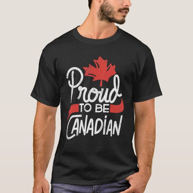 Camiseta Canada Day Celebration Proud to be Canadian Maple  (Anverso)