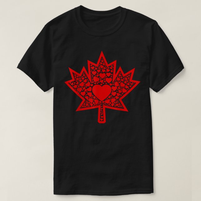 Camiseta Canadá Day Heart Maple Leaf Canadá (Diseño del anverso)