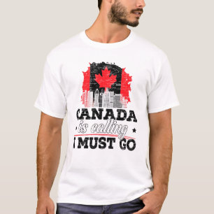 Camiseta Canadá: Debo irme a Canadá con hojas de arce