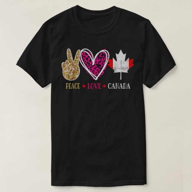 Camiseta Canadá Día de la Paz Amar a Canadá Mujeres Hombres (Diseño del anverso)