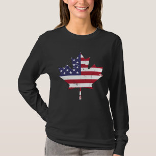 Camiseta Canadá EE. UU. América Hockey Canadiense Hoja de A