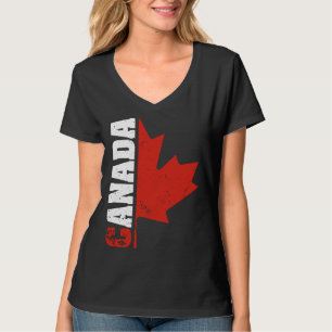Camiseta Canadá EE. UU. América Hockey Canadiense Hoja de A