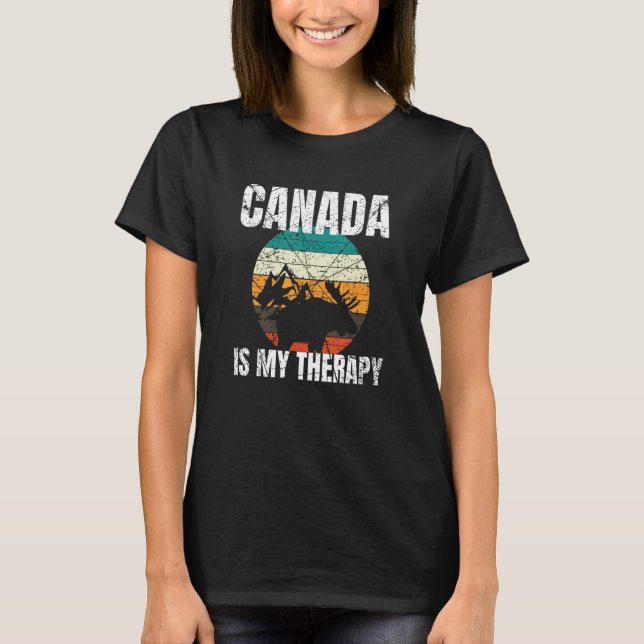 Camiseta Canadá es mi terapia Canadá emigrante de fans (Anverso)