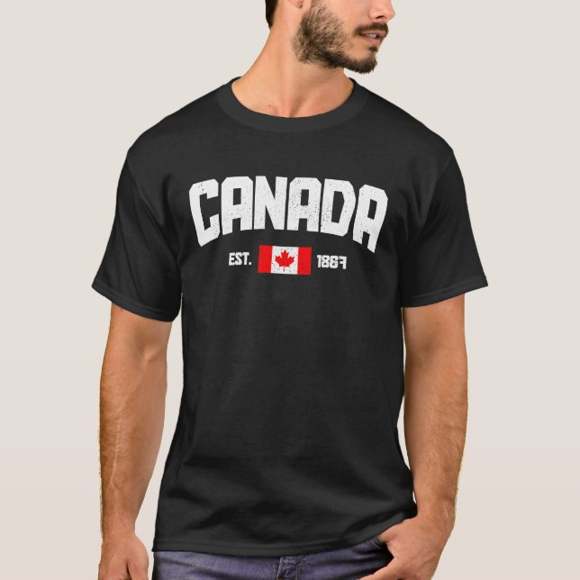 Camiseta Canadá Est 1867 Maple Leaf Bandera Canadiense Orgu (Anverso)