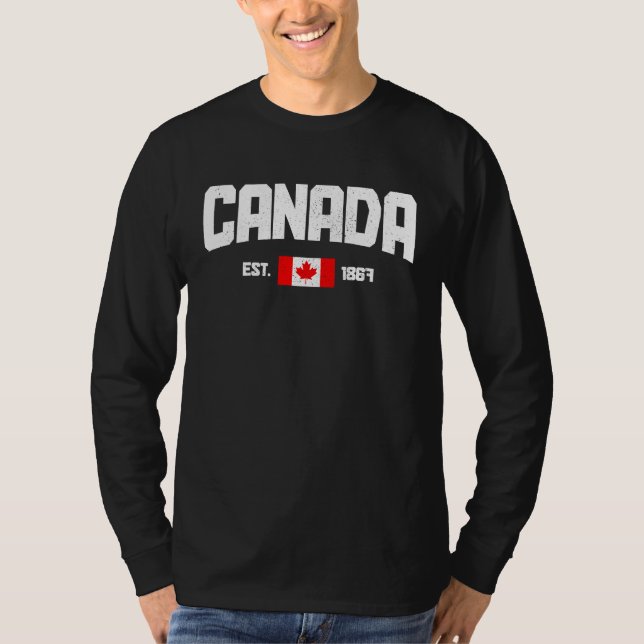 Camiseta Canada Est 1867 Maple Leaf Canadian Flag Pride Roo (Anverso)