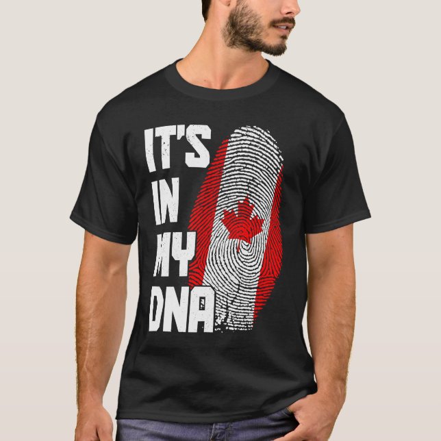 Camiseta Canadá está en mi ADN raíces de orgullo de bandera (Anverso)