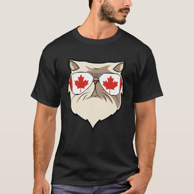 Camiseta Canada Flag Canadian Persian Cat Sunglasses (Anverso)
