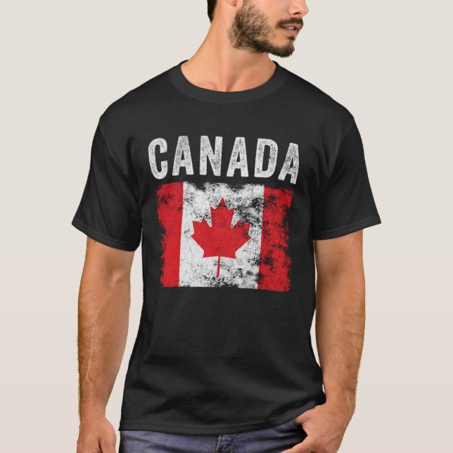 Camiseta Canada Flag Distressed  Men Women Kids  Canadian F (Anverso)