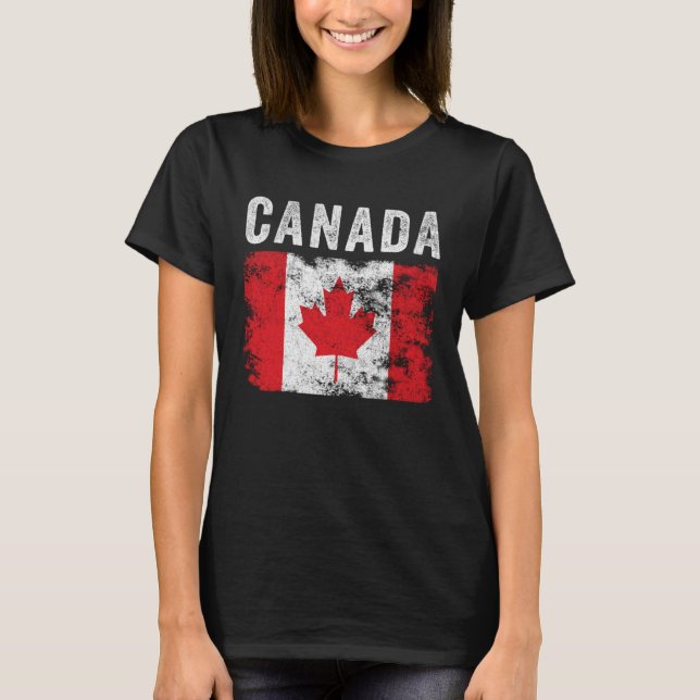 Camiseta Canada Flag Distressed  Men Women Kids  Canadian F (Anverso)