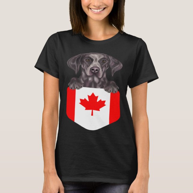 Camiseta Canada Flag German Shorthaired Pointer Dog In Pock (Anverso)