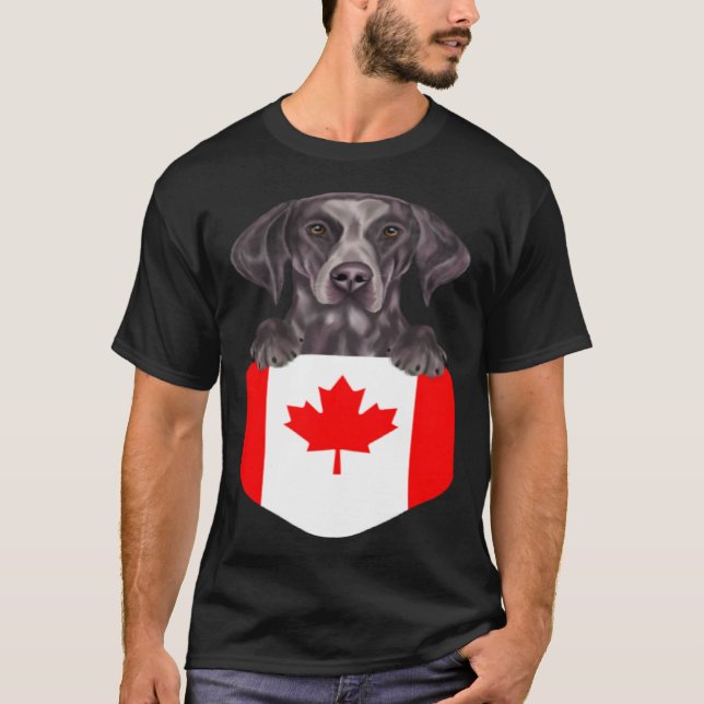 Camiseta Canada Flag German Shorthaired Pointer Dog In Pock (Anverso)