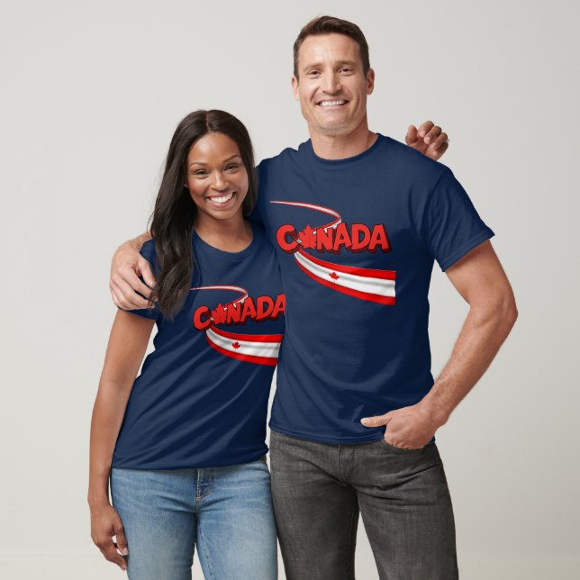 Camiseta Canada Flag Ribbon Dynamic Graphic  (Unisexo)