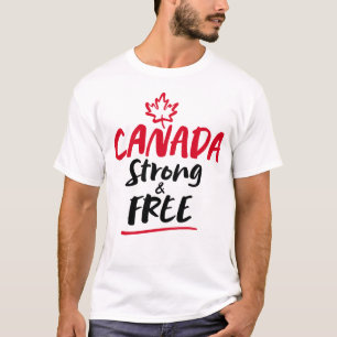 Camiseta CANADÁ Fuerte y Libre Hoja de Arce Canadiense Orgu