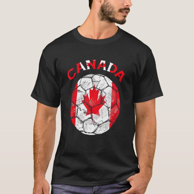 Camiseta Canadá: Fútbol 2022 Bandera canadiense para el fút (Anverso)