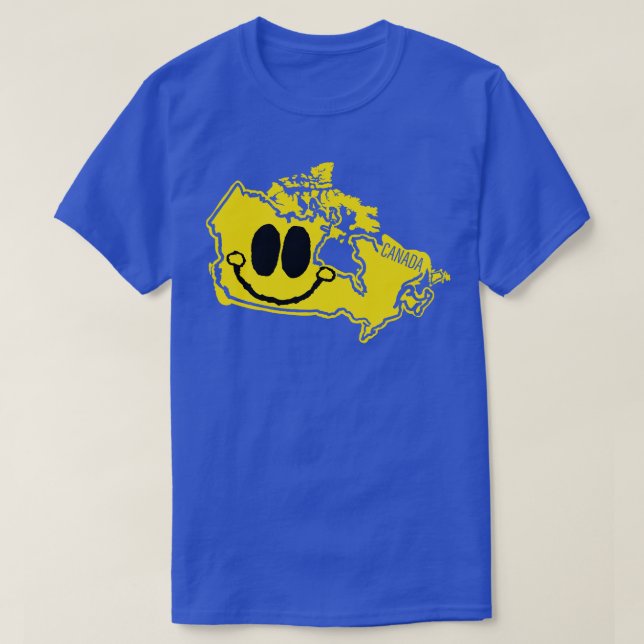 Camiseta Canadá Happy toon Map Face con sonrisa (Diseño del anverso)