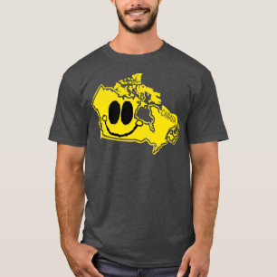 Camiseta Canadá Happy toon Map Face con sonrisa