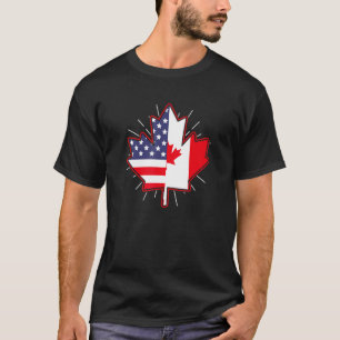 Camiseta Canadá Hoja De Maple Usa Bandera Canadá Día De Los