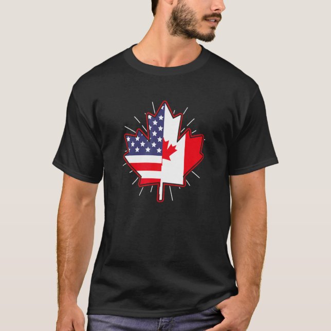 Camiseta Canadá Hoja De Maple Usa Bandera Canadá Día De Los (Anverso)