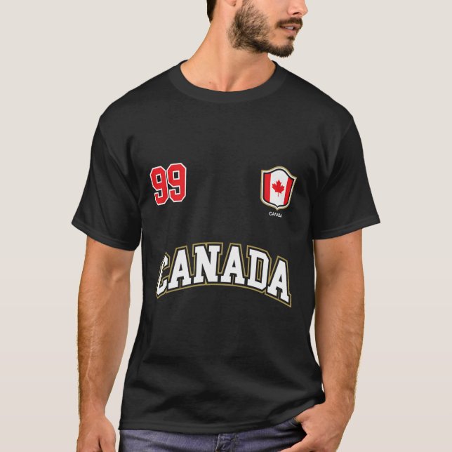 Camiseta Canadá Hoodie Número 99 Equipo canadiense Hocke De (Anverso)