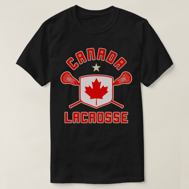 Camiseta Canadá Lacrosse t Flag Lax Sticks (Diseño del anverso)