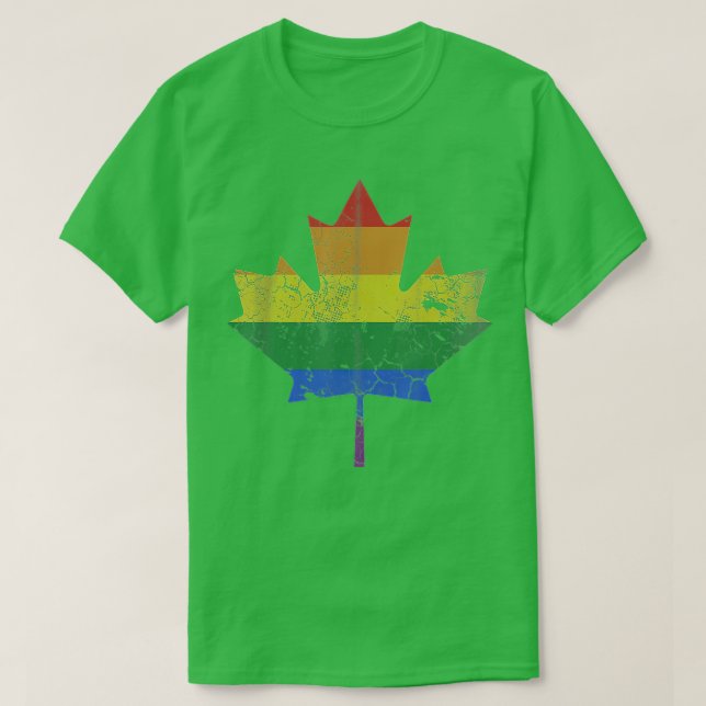 Camiseta Canadá LGB Orgullo LGBQ Hoja de arce canadiense  (Diseño del anverso)