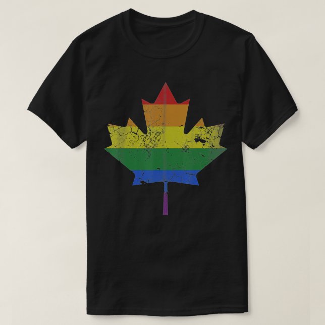 Camiseta Canadá LGB Orgullo LGBQ Hoja de arce canadiense  (Diseño del anverso)