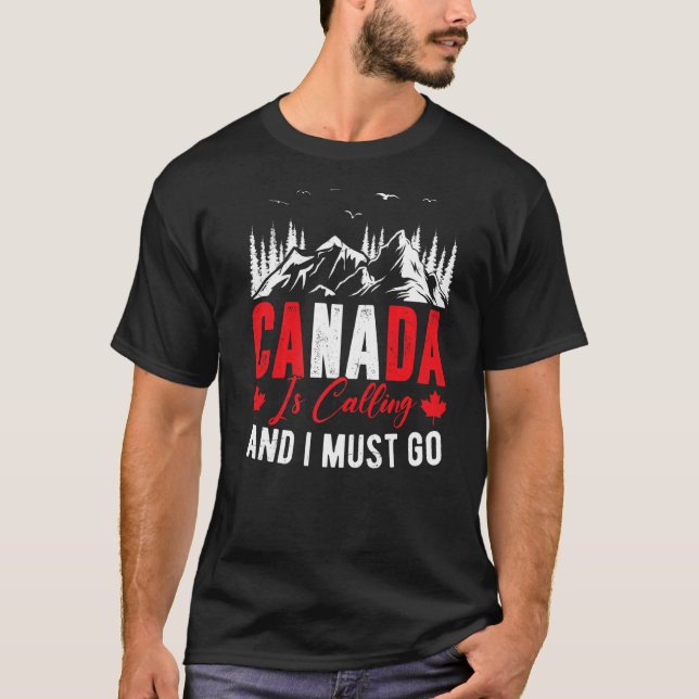 Camiseta Canadá llama y debo ir a la hoja de arce canadiens (Anverso)
