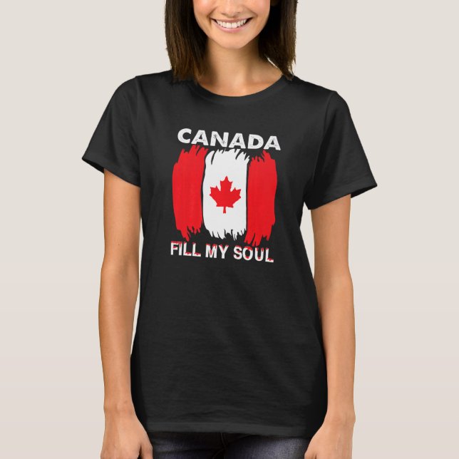 Camiseta Canadá llena mi Soul Canadá Día de la bandera de l (Anverso)
