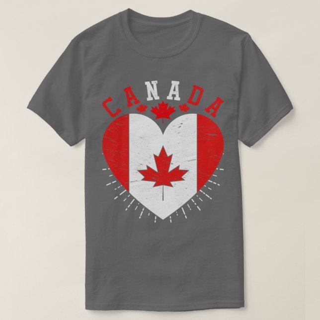 Camiseta Canadá Lover Maple Leaf Bandera Canadiense Corazón (Diseño del anverso)