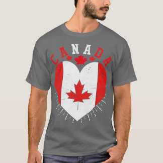 Camiseta Canadá Lover Maple Leaf Bandera Canadiense Corazón