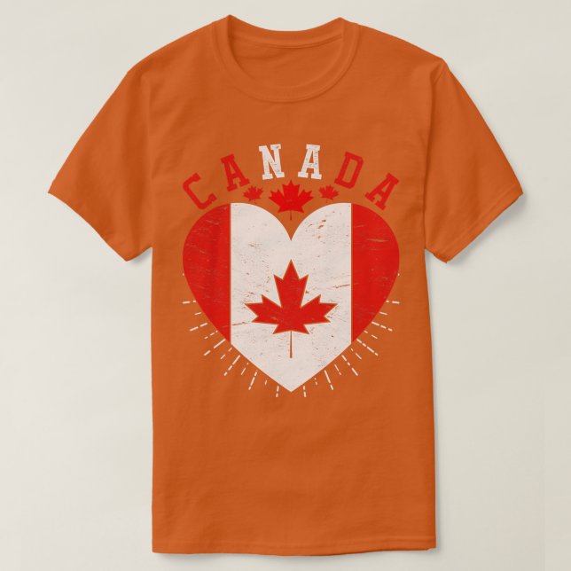 Camiseta Canadá Lover Maple Leaf Bandera Canadiense Corazón (Diseño del anverso)